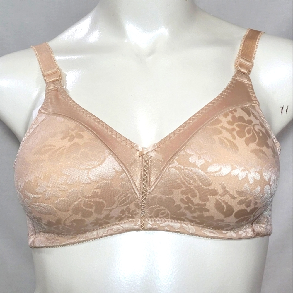 36D Bali 3372 Double Support Wire Free Bra Beige NWT